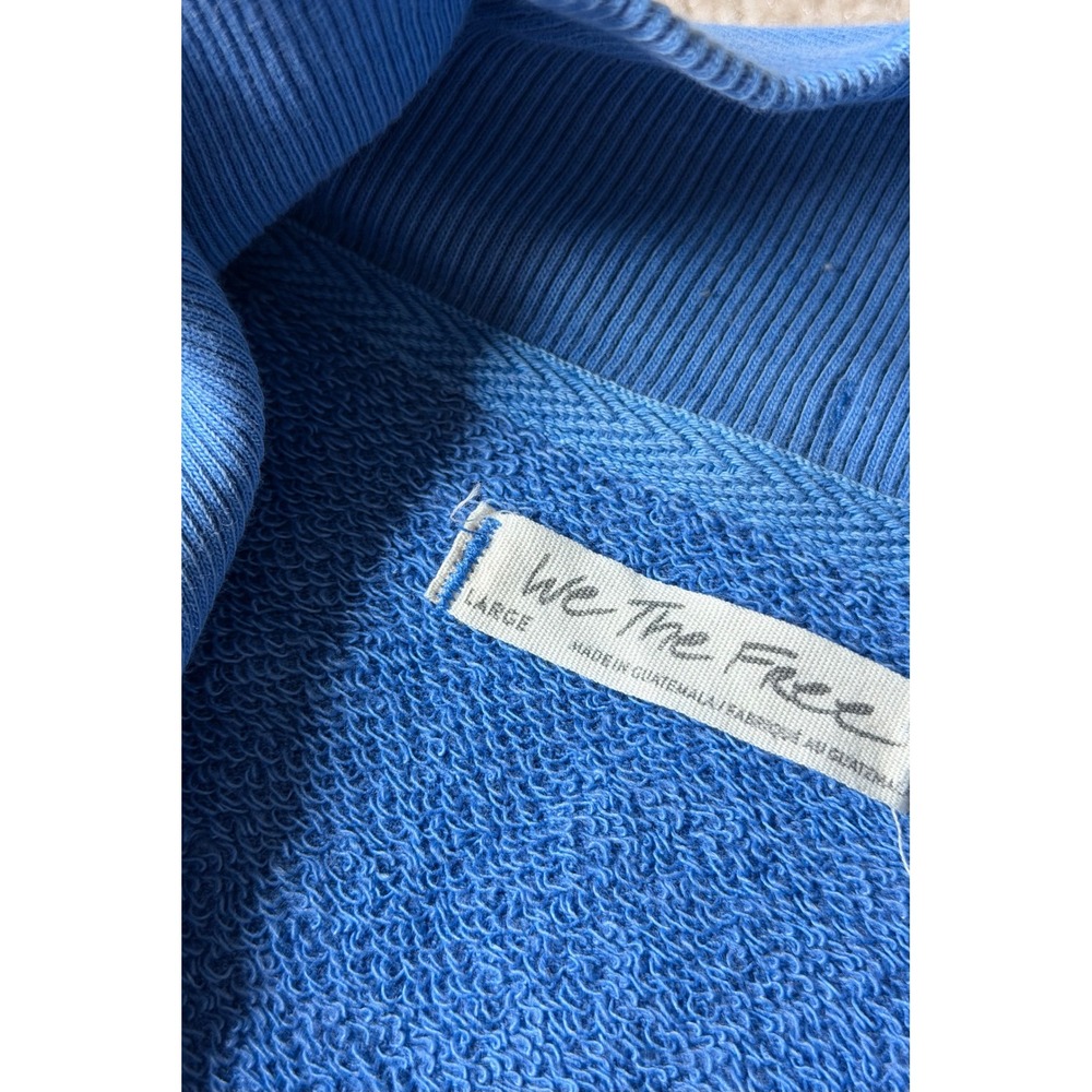 We The Free People Shirt Sweatshirt Pullover Camden Henley Blue Large - Picture 5 of 10